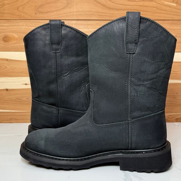 Harley Davidson Men's Altman D93563 Black Leather Waterproof Biker Boots Sz 8.5M - Picture 11 of 15